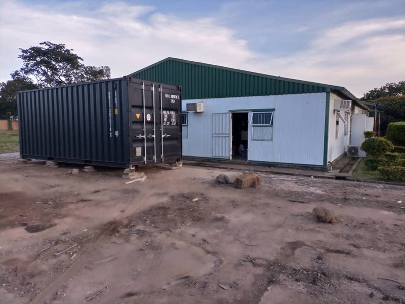 A shipping container arrives at Mzuzu University 2021